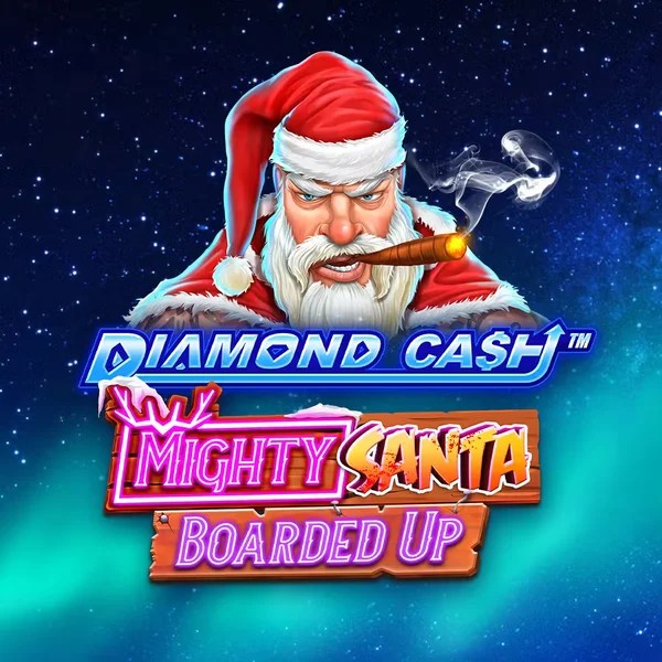 Diamond Cash Mighty Santa Boarded Up slot visual from Greentube available on scoredcasinoo.eu