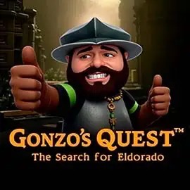 Slots logo of Gonzo's Quest from NetEnt at Scored Casino